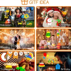 Christmas Projector Waterproof Remote Control 16 Patterns High-definition Projection Effects Indoor and Outdoor Festival Garden Decorative Lights Low Voltage Safety