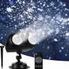 Christmas Snowfall Projector Lights Highlight Dynamic LED Snow Light Projection IP65 Waterproof Snowfall Spotlight Lighting for Xmas Holiday Wedding Party Home Garden Landscape with Remote Control