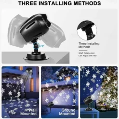 Christmas Snowfall Projector Lights Highlight Dynamic LED Snow Light Projection IP65 Waterproof Snowfall Spotlight Lighting for Xmas Holiday Wedding Party Home Garden Landscape with Remote Control