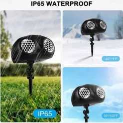 Christmas Snowfall Projector Lights Highlight Dynamic LED Snow Light Projection IP65 Waterproof Snowfall Spotlight Lighting for Xmas Holiday Wedding Party Home Garden Landscape with Remote Control