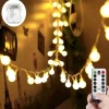 Christmas Star Fairy String Lights Battery Operated 10m 80LED with Remote Control for Indoor Outdoor Home Party Garden Patio Wedding Christmas Tree Hanging Lights Xmas Decoration Lights