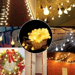 Christmas Star Fairy String Lights Battery Operated 10m 80LED with Remote Control for Indoor Outdoor Home Party Garden Patio Wedding Christmas Tree Hanging Lights Xmas Decoration Lights