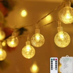 Christmas Star Fairy String Lights Battery Operated 10m 80LED with Remote Control for Indoor Outdoor Home Party Garden Patio Wedding Christmas Tree Hanging Lights Xmas Decoration Lights