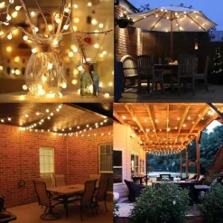 Christmas Star Fairy String Lights Battery Operated 10m 80LED with Remote Control for Indoor Outdoor Home Party Garden Patio Wedding Christmas Tree Hanging Lights Xmas Decoration Lights