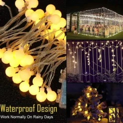 Christmas Star Fairy String Lights Battery Operated 10m 80LED with Remote Control for Indoor Outdoor Home Party Garden Patio Wedding Christmas Tree Hanging Lights Xmas Decoration Lights