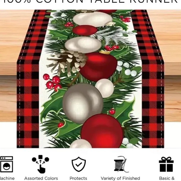 Christmas Table Runner Festive Holiday Table Decor Adds Seasonal Charm to Your Dining or Coffee Table Perfect for Christmas Gatherings and Winter Celebrations