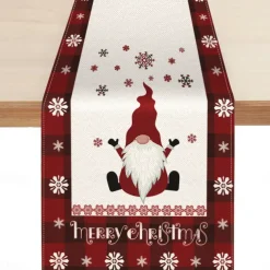 Christmas Table Runner Festive Holiday Table Decor Adds Seasonal Charm to Your Dining or Coffee Table Perfect for Christmas Gatherings and Winter Celebrations