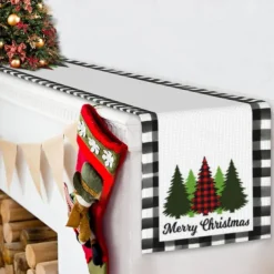 Christmas Table Runner Festive Holiday Table Decor Adds Seasonal Charm to Your Dining or Coffee Table Perfect for Christmas Gatherings and Winter Celebrations