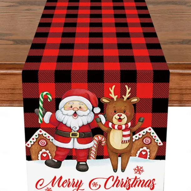 Christmas Table Runner Festive Holiday Table Decor Adds Seasonal Charm to Your Dining or Coffee Table Perfect for Christmas Gatherings and Winter Celebrations