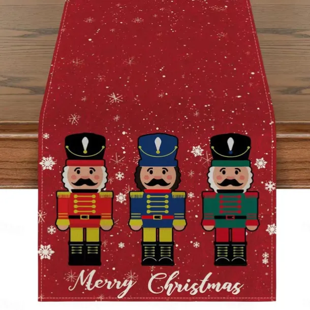 Christmas Table Runner Festive Holiday Table Decor Adds Seasonal Charm to Your Dining or Coffee Table Perfect for Christmas Gatherings and Winter Celebrations