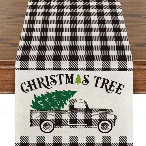 Christmas Table Runner Festive Holiday Table Decor Adds Seasonal Charm to Your Dining or Coffee Table Perfect for Christmas Gatherings and Winter Celebrations