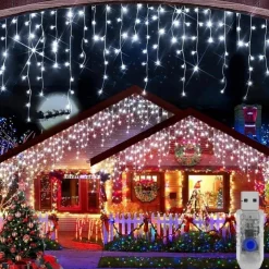 Christmas USB 4 Meter 96 Light Ice strip light 8 function remote control Christmas holiday wedding indoor and outdoor courtyard decoration light