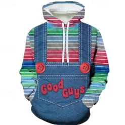 Chucky Hoodie Cartoon Manga Anime 3D Front Pocket Graphic For Couple's Men's Women's Adults' Back To School 3D Print Casual Daily