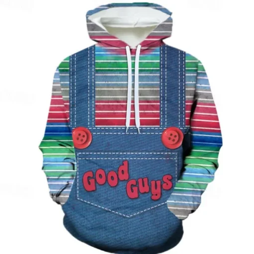 Chucky Hoodie Cartoon Manga Anime 3D Front Pocket Graphic For Couple's Men's Women's Adults' Back To School 3D Print Casual Daily