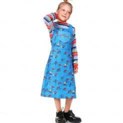 Chucky Scary Doll Halloween Cosplay Costume Scary Costume Kid's Boys' Girls' Carnival Mardi Gras Performance Party Easy Halloween Costumes Dress Up