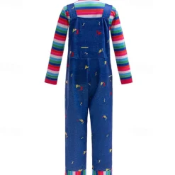 Chucky Scary Doll Halloween Costume Jumpsuit Scary Costume Kid's Girls' Carnival Party Easy Halloween Costumes Dress Up