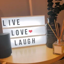Cinema Light Box with 119 Letters Symbols A4 Size Cinematic Light Up Sign Personalized DIY LED Letter Lamp for Chirstmas Photo Shoots Birthday Party Home Decor