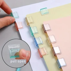 Clam Clip 6Pcs Binder Clips Small Transparent Multifunctional Push Clip For Fixing Paper Desk Office Home School, Back to School Gift