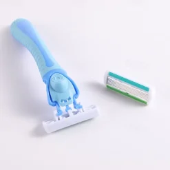 Classic 3-Piece Metal Double Edge Eco Safety Razor Long Handle Wet Shaving Kit for Men Women with 6 Platinum Blades