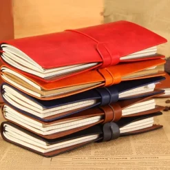 Classic Retro PU Leather Travel Notebook Personalized Journal Spiral Ring Binder Diary Notepad, Back to School Gift