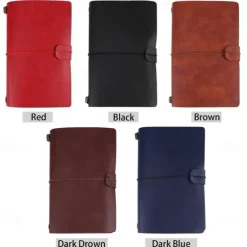 Classic Retro PU Leather Travel Notebook Personalized Journal Spiral Ring Binder Diary Notepad, Back to School Gift