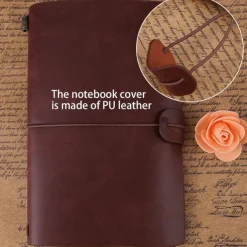 Classic Retro PU Leather Travel Notebook Personalized Journal Spiral Ring Binder Diary Notepad, Back to School Gift