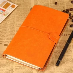 Classic Retro PU Leather Travel Notebook Personalized Journal Spiral Ring Binder Diary Notepad, Back to School Gift