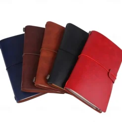 Classic Retro PU Leather Travel Notebook Personalized Journal Spiral Ring Binder Diary Notepad, Back to School Gift