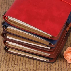 Classic Retro PU Leather Travel Notebook Personalized Journal Spiral Ring Binder Diary Notepad, Back to School Gift