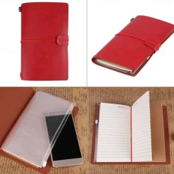 Classic Retro PU Leather Travel Notebook Personalized Journal Spiral Ring Binder Diary Notepad, Back to School Gift