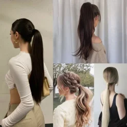 Claw Clip Ponytail Extension 18 Clip in Wavy Ponytail Hair Extensions Long Pony Tails for Women Extensions Ash Blonde Mix Light Bleach Blonde Wave Hairpiece