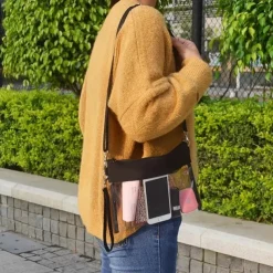 Clear PVC Crossbody Bag, Trendy Stadium Approved Clutch Purse, Waterproof Handbags With Wristlet