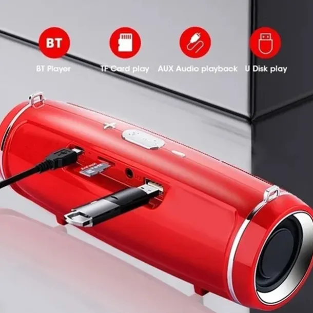 Clear Stereo Sound Professional IPX7 Waterproof Outdoor HIFI Column Speaker Wireless Bluetooth Speaker Subwoofer Sound Box Support FM Radio TF Mp3 Player