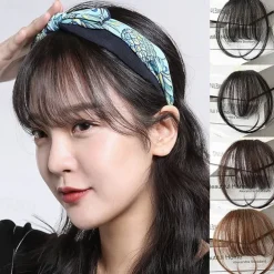 Clip in Bangs - 100% Human Hair Wispy Bangs Clip in Hair Extensions, Black Air Bangs Fringe with Temples Hairpieces for Women Curved Bangs for Daily Wear