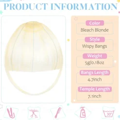 Clip in Bangs-Fake Bangs Hair Clip Wispy Bangs Hair Clip on Bangs For Women Clip Faux Bangs Hair Extensions Fringe With Temples Hairpieces Curved Bangs For Daily Wear