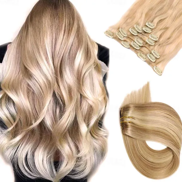 Clip In Hair Extensions Human Hair 7 Pcs Pack Straight Hair Extensions