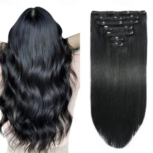 Clip in Hair Extensions Real Human Hair for Women Natural Human Hair 120G 7Pcs 1# 1B# 2# 4# 613#