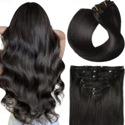Clip in Hair Extensions Real Human Hair for Women Natural Human Hair 120G 7Pcs 1# 1B# 2# 4# 613#