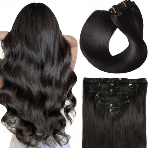 Clip in Hair Extensions Real Human Hair for Women Natural Human Hair 120G 7Pcs 1# 1B# 2# 4# 613#