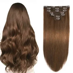 Clip in Hair Extensions Real Human Hair for Women Natural Human Hair 120G 7Pcs 1# 1B# 2# 4# 613#