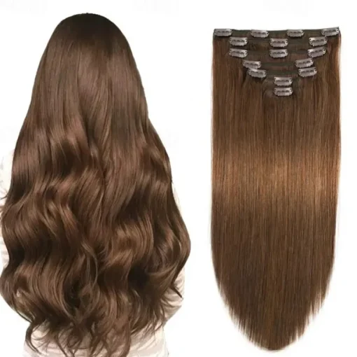Clip in Hair Extensions Real Human Hair for Women Natural Human Hair 120G 7Pcs 1# 1B# 2# 4# 613#