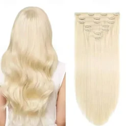 Clip in Hair Extensions Real Human Hair for Women Natural Human Hair 120G 7Pcs 1# 1B# 2# 4# 613#