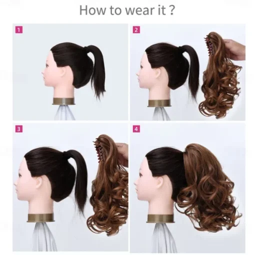 Clip in PonytailClip Claw Blonde Ponytails Extension Wavy 14 4.3 OZ Black Hair Extensions Synthetic SYXLCYGG Fake Hair pieces white Women Girl 12 16 20 Curly 22 Straight Fluffy&not Tangled