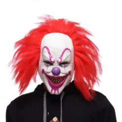 Clown Killer Clown Halloween Mask Full Head Carnival Mask Scary Costume Adults' Unisex Halloween Carnival Performance Party Easy Halloween Costumes Dress Up