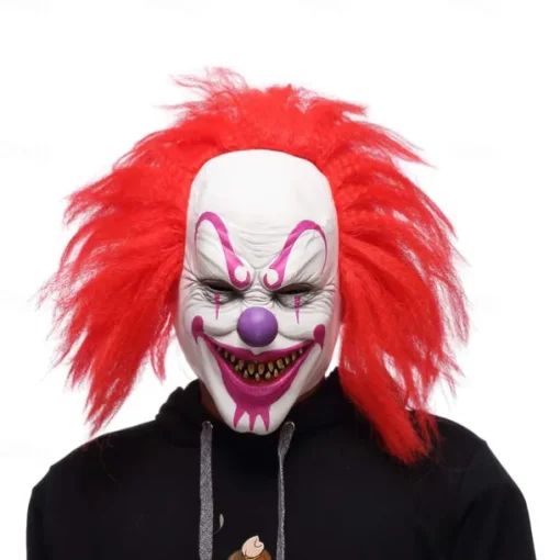 Clown Killer Clown Halloween Mask Full Head Carnival Mask Scary Costume Adults' Unisex Halloween Carnival Performance Party Easy Halloween Costumes Dress Up
