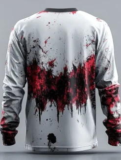 Clown Skulls Horror Men's 3D Print T shirt Tee Street Casual Daily Halloween T shirt White Long Sleeve Crew Neck Shirt Summer Spring Fall Clothing Apparel S M L XL XXL XXXL