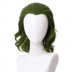 Clown Wig Green Wigs For Cosplay Wig Mens Boys Short Wavy Hair Wig For Party Halloween Wigs St.Patrick's Day Wigs