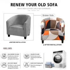 Club Chair Cover Barrel Chair Slipcover Stretch Tub Chair Slipcover, Arm Chair Sofa Cover For Dogs Pet,Washable Couch Furniture Protector Soft Durable
