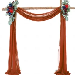 75*600cm Arched Door Gauze Curtain Outdoor Forest Lawn Wedding Decoration Hanging Curtain Wedding Decoration Cloth Curtain Pearl Chiffon Curtain