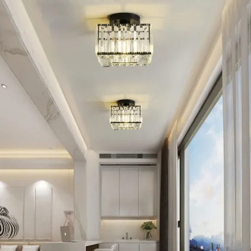 23cm Ceiling Lights LED Crystal Hallway Light Porch Light Square Metal Painted Finishes Modern 220-240V